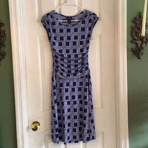 Blue and white dress